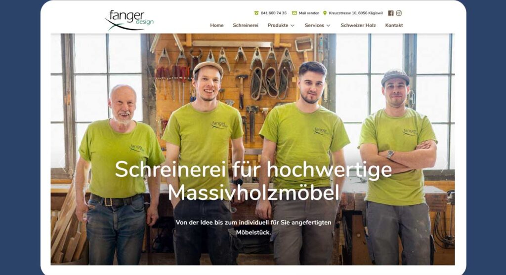 Website Referenz Fanger Design